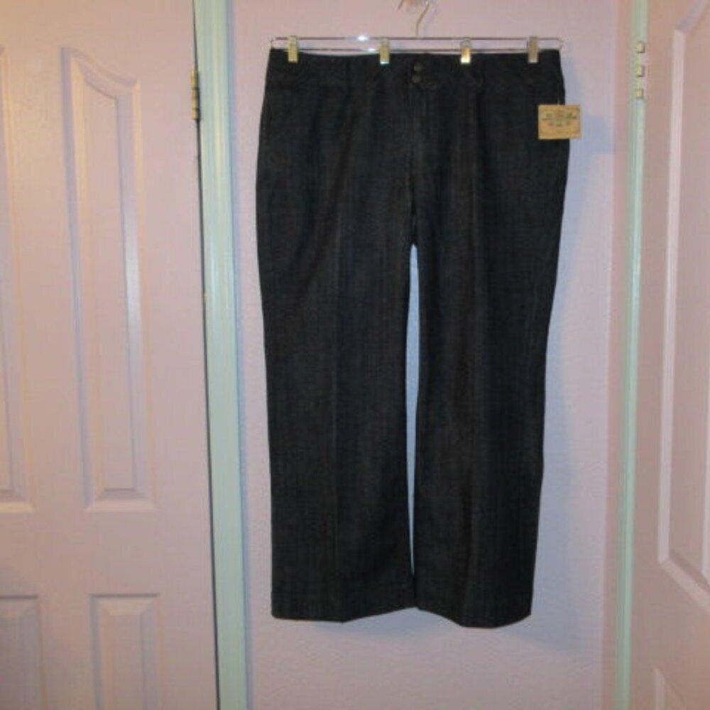Vtg Route 66 Women's Wide Leg Trouser Jeans Size 20W Dark Wash Mid Rise NWT